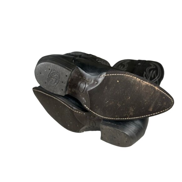 Vintage Chippewa Leather Embroidered Western Cowboy Black Boots Men's 11 D - Picture 12 of 14